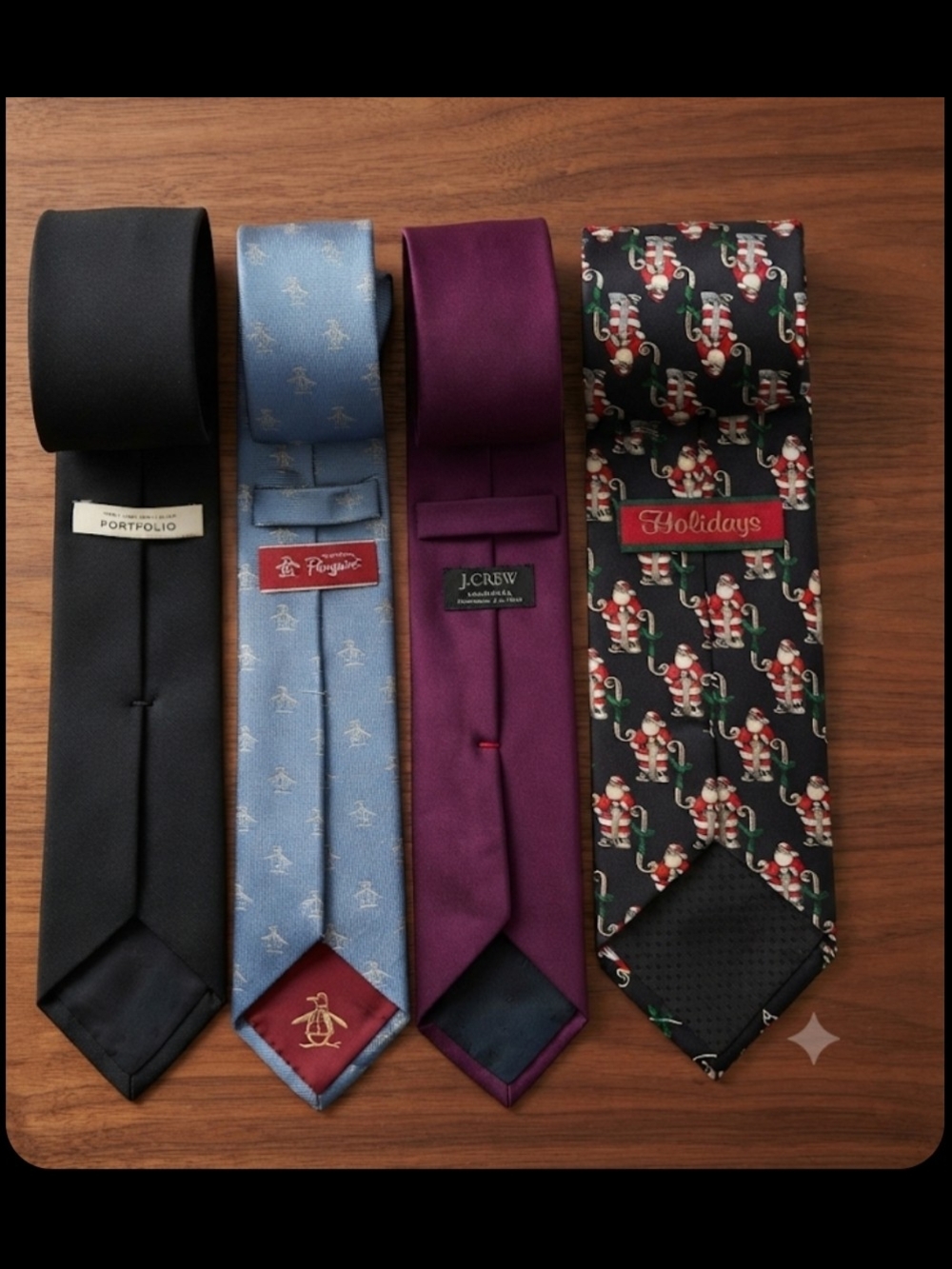 Lot of 4 Men's Neckties - J.Crew, Original Penguin, Perry Ellis